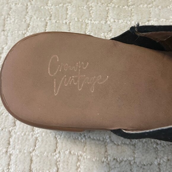 New Crown Vintage Black Suede Platform Clogs 6.5 - Picture 5 of 5